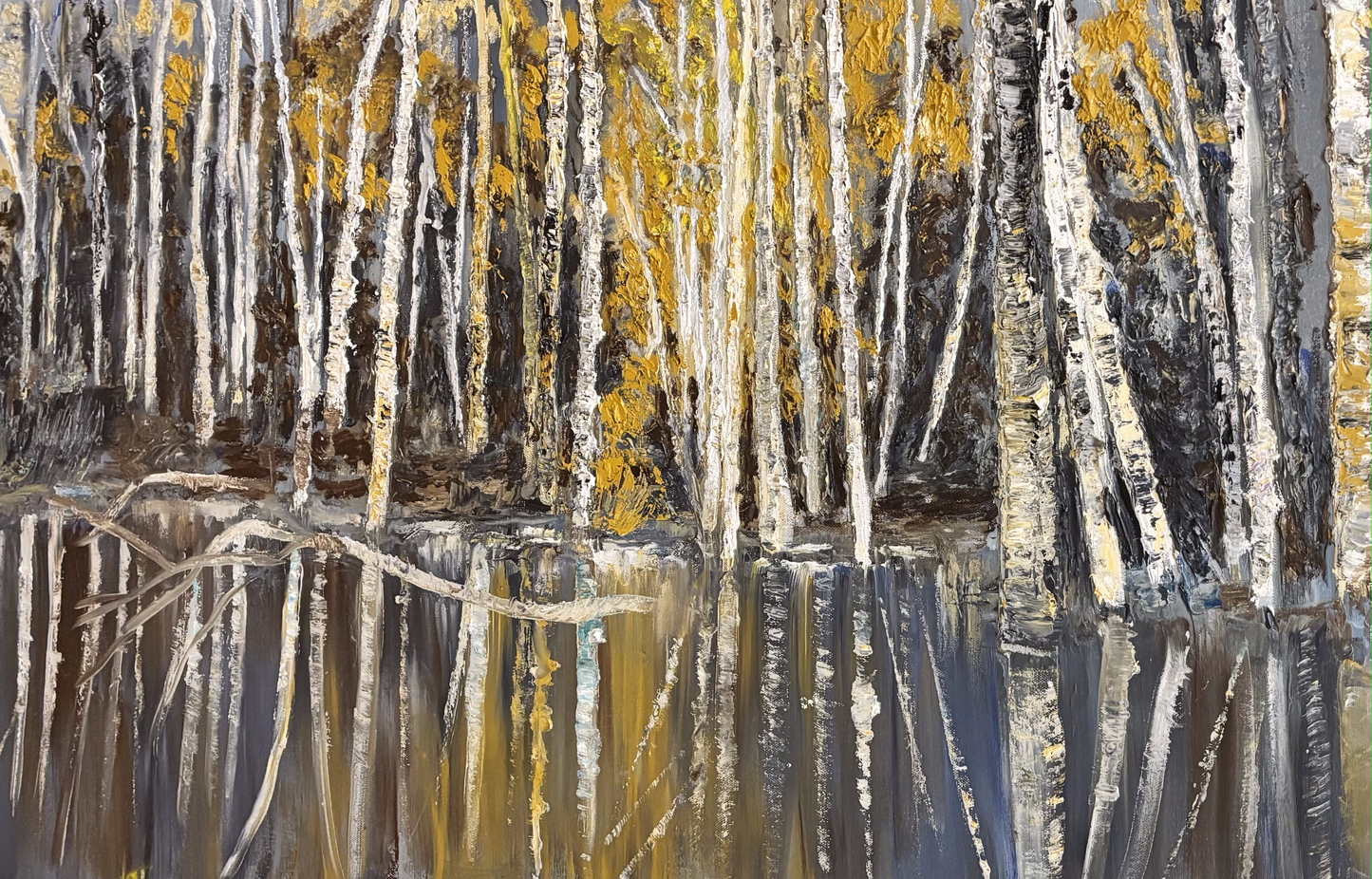 Large Canvas: Autumn Birch Scenery