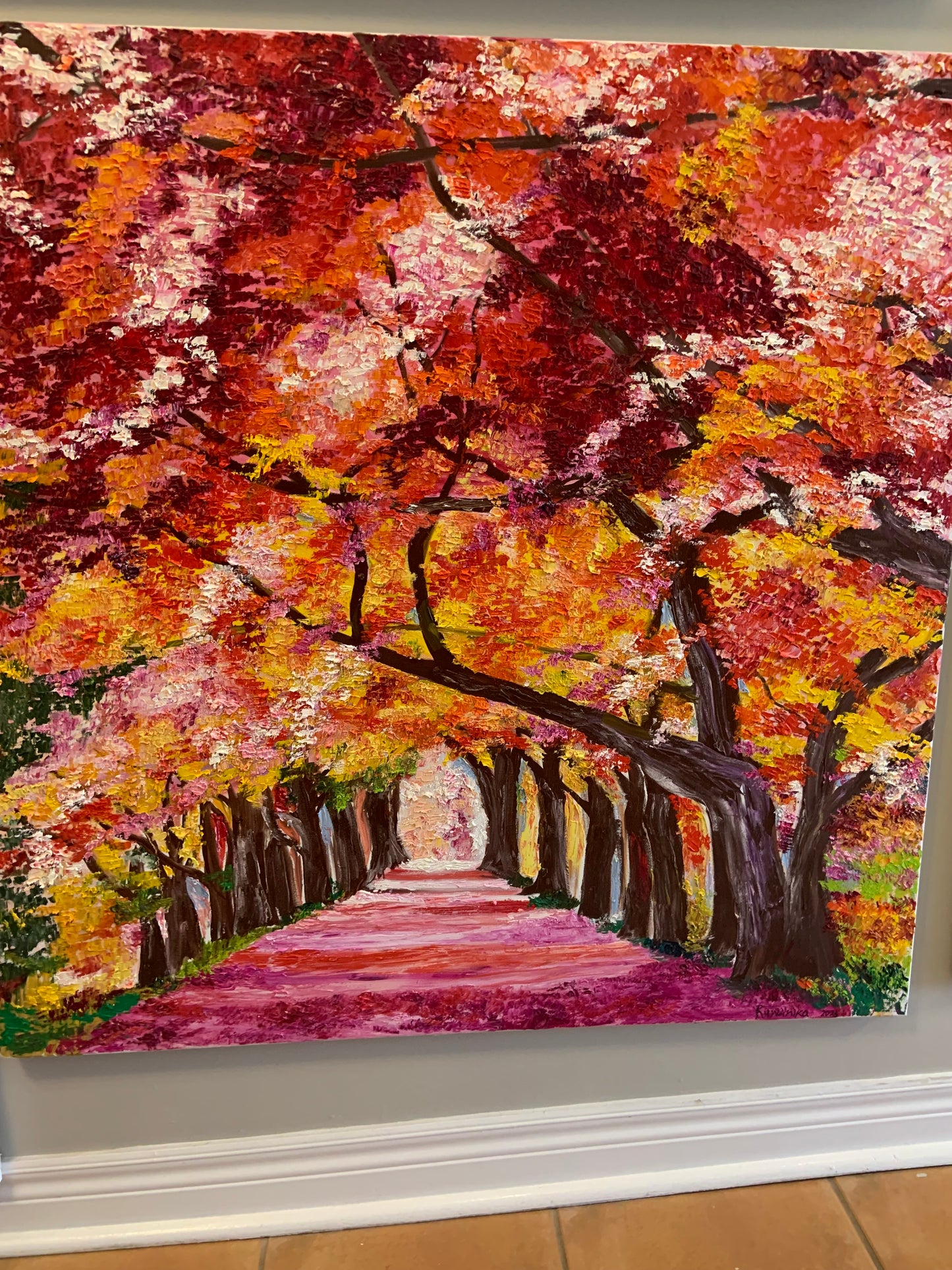 Large Wall Art, Colorful Fall Painting On Canvas - Fall Scene