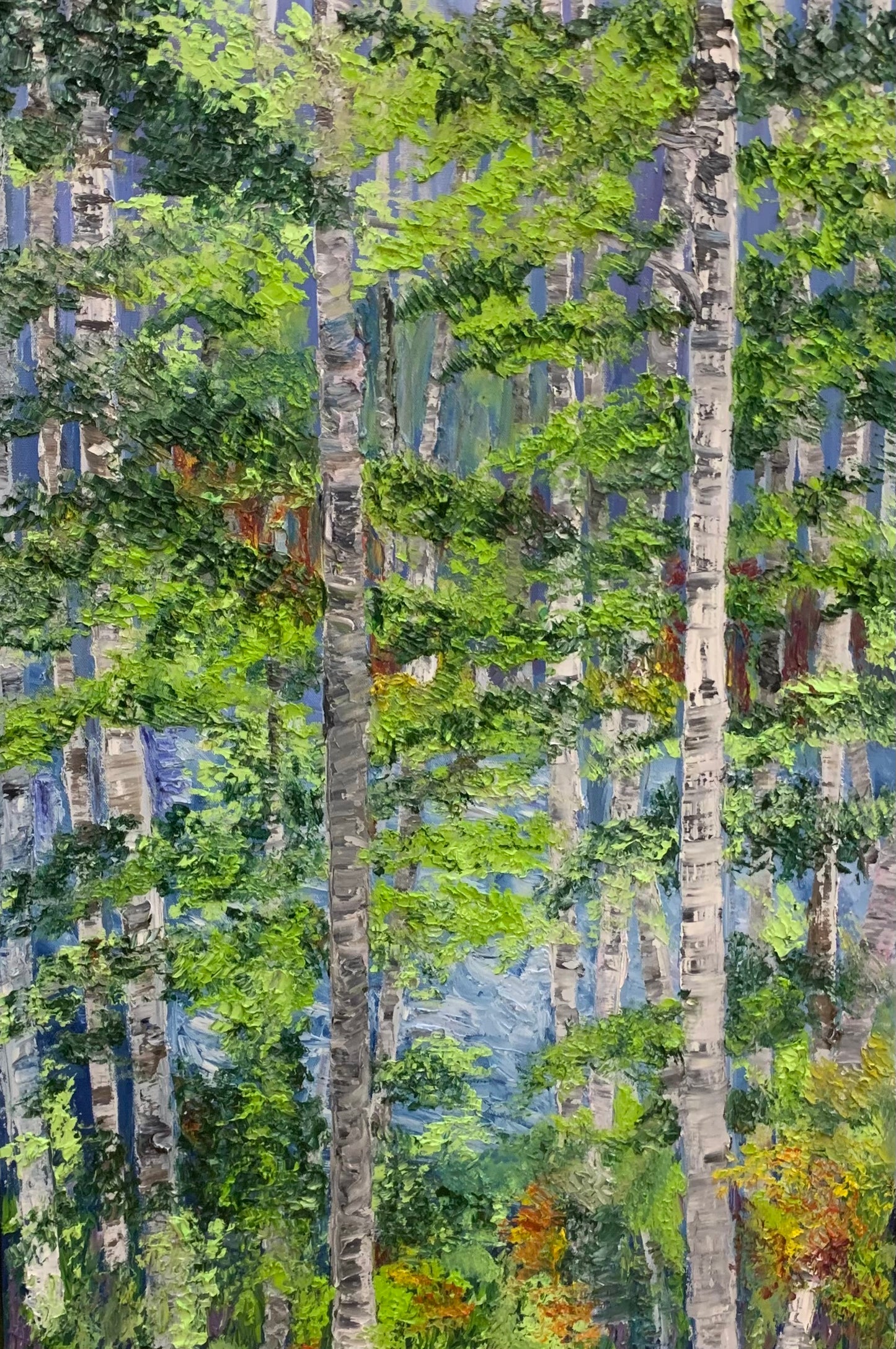 Medium  Wall Art, Colorful forest Painting On Canvas - Greenery Scene