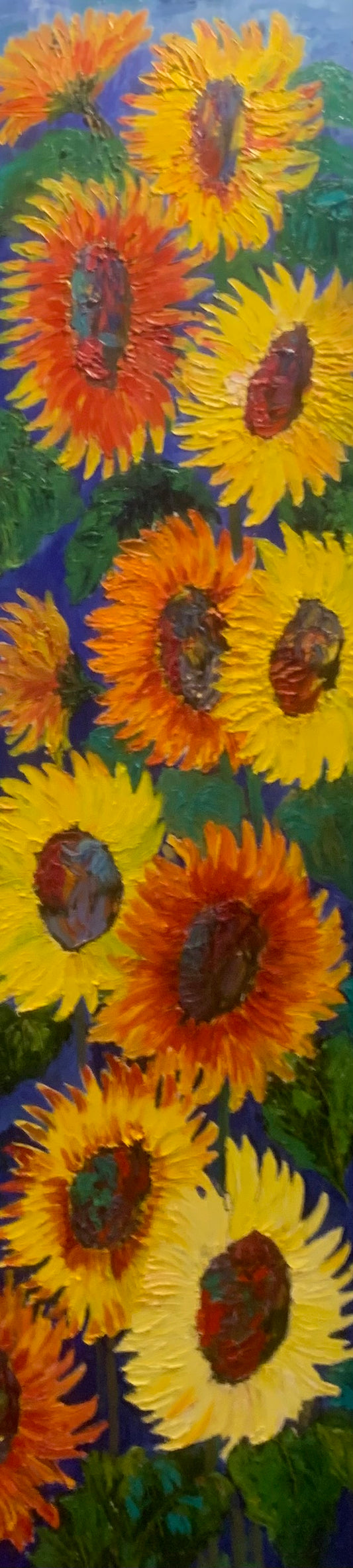 Large long Sunflowers oil painting