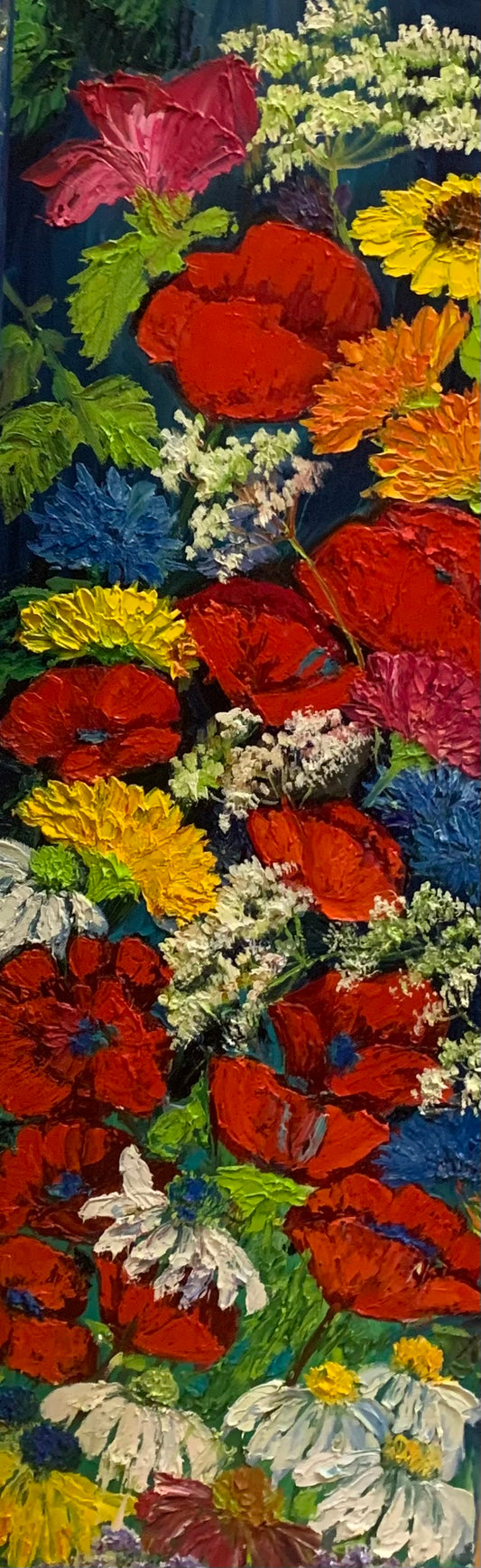 Small poppies flower painting